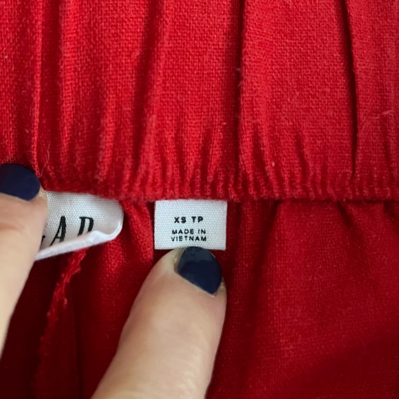 Red linen GAP cropped pants - Picture 5 of 7